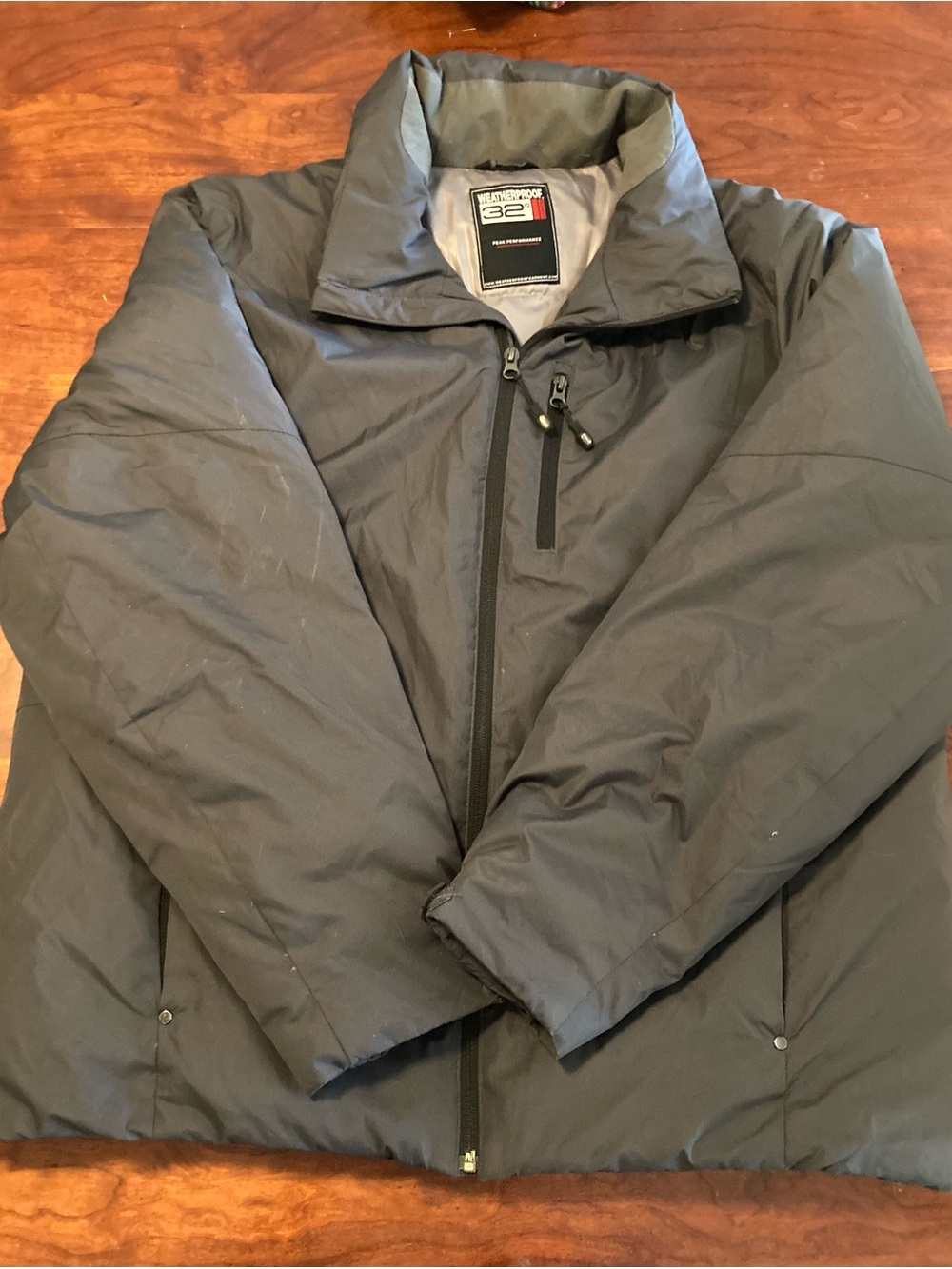Weatherproof Men's Black Puffer Jacket with Zip Chest Pocket